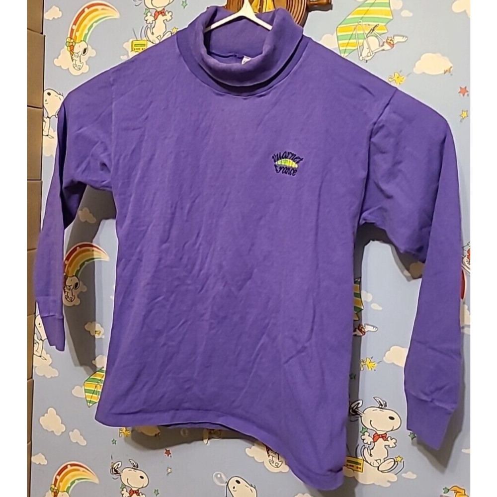 Vintage Vuarnet France Turtleneck Sweater Adult Size XL Made In USA Purple Ski